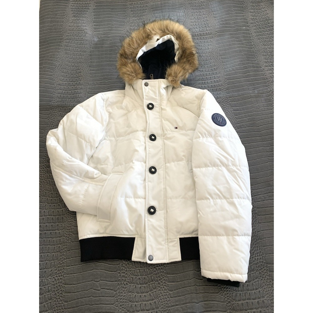Tommy Hilfiger Men's Arctic Cloth Quilted Snorkel Bomber Jacket Hooded Size M